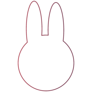 うさぎの顔の枠線