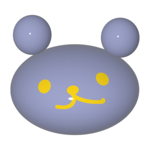 紫の3Dのくまの顔