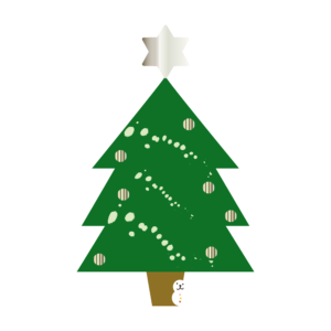クリスマスツリーと小さな雪だるま（透過）